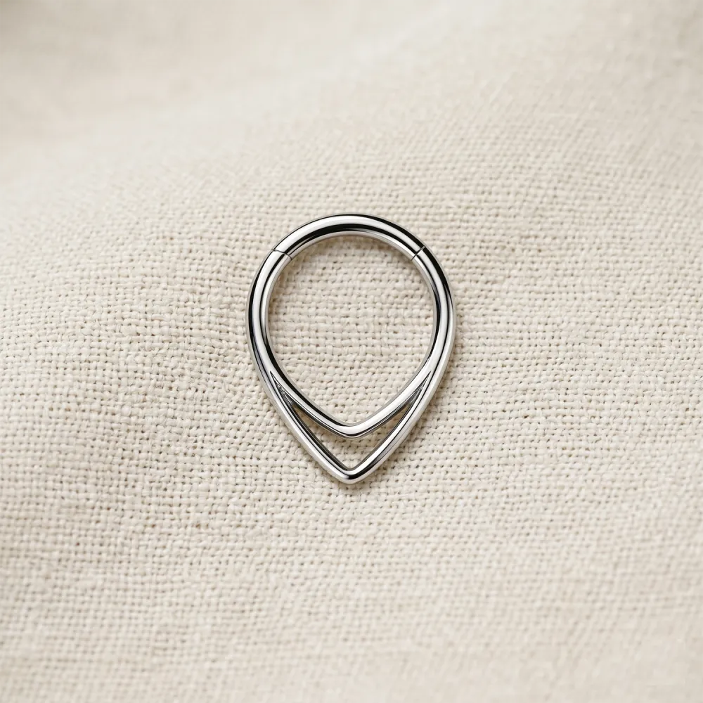 Smooth Titanium Hinged Hoop Ring
