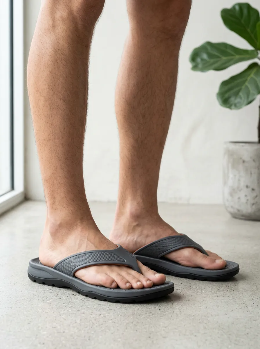 Men's Minimal Casual Textured Patterned Flip Flops