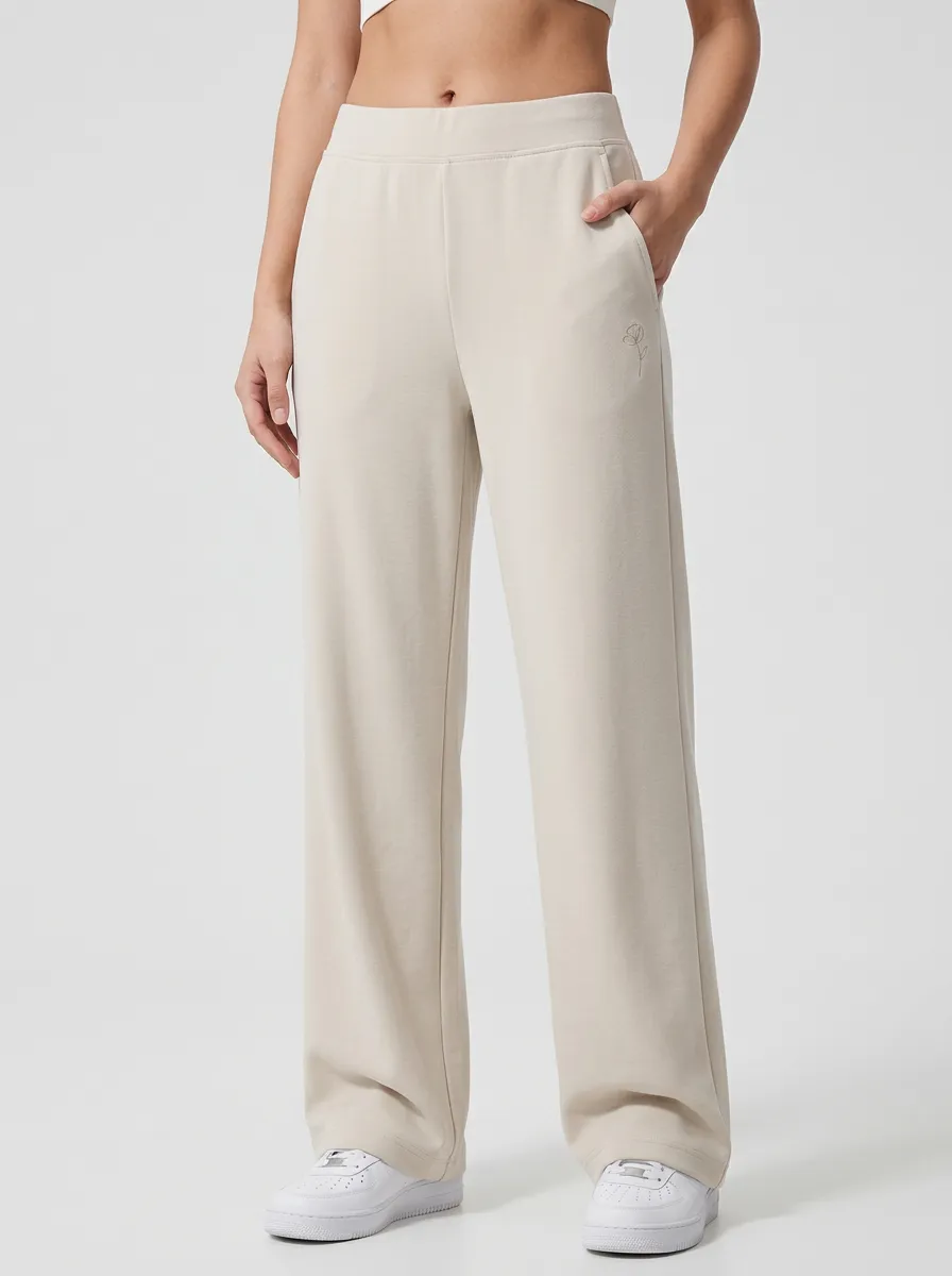 Women's Minimalist Floral Line Art Printed Sweatpants