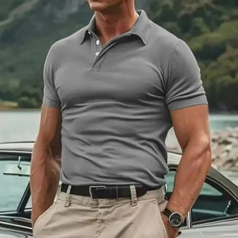 Everyday Ribbed Short Sleeve Cotton Polo Shirt