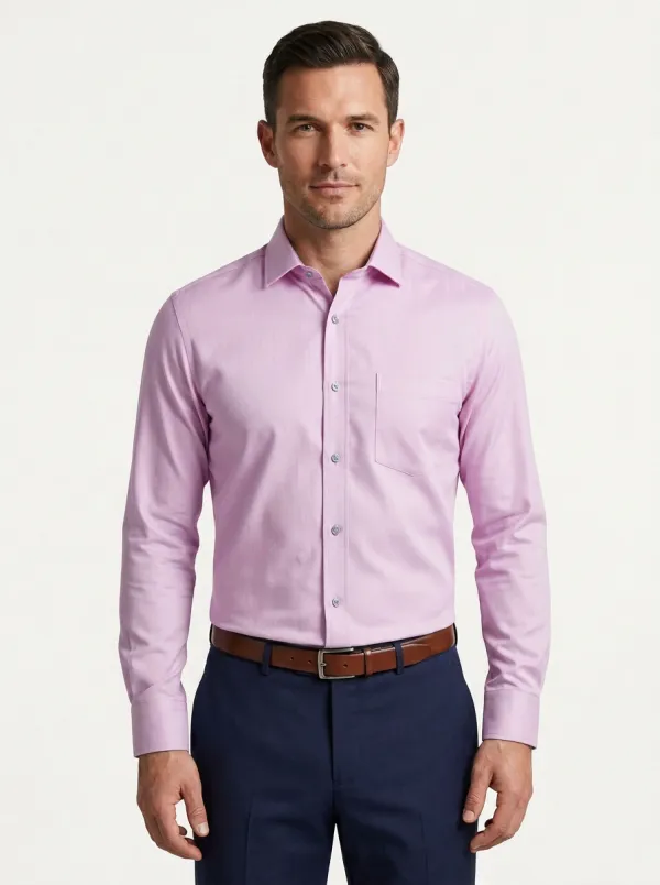 Men's Button-Down Solid Dress Shirt