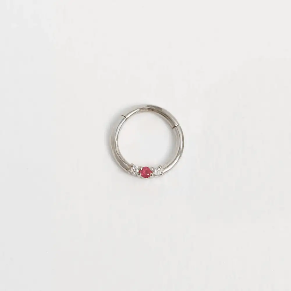 Diamond Sapphire Emerald Hoop Earring