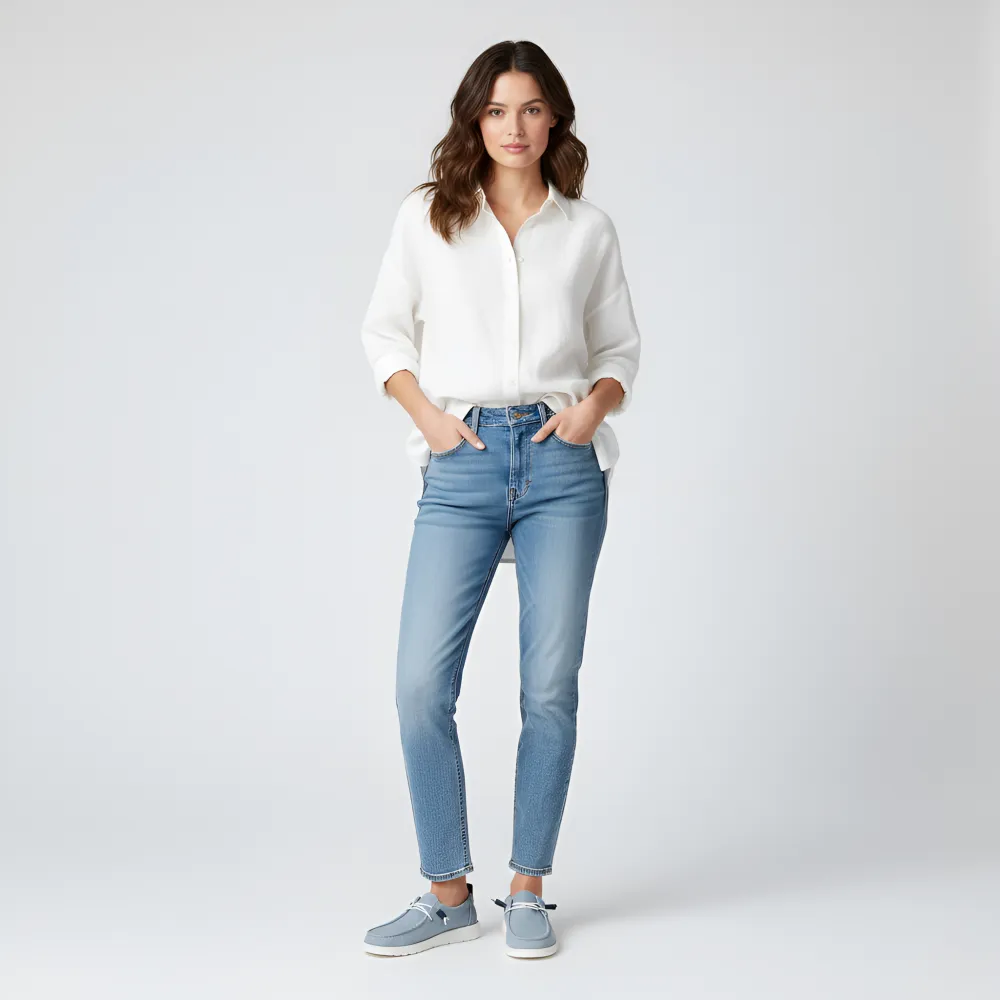 Casual Chambray Low Top Walking Shoes For Women