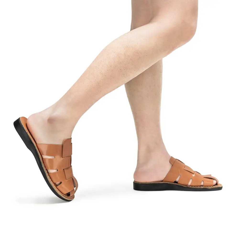 Relaxed Leather Braided Mule Slide Sandals
