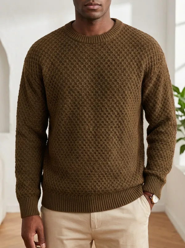Men’s Ribbed Waffle-Knit Sweater