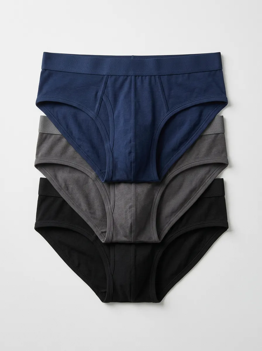 Men's Solid Color Multi-Pack Cotton Briefs Underwear