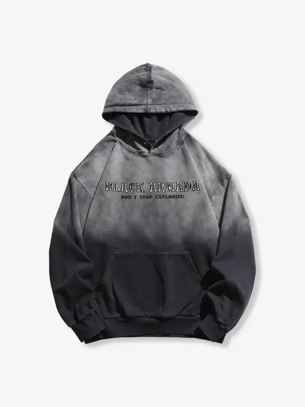 Abstract Print Gradation Wash Hoodie