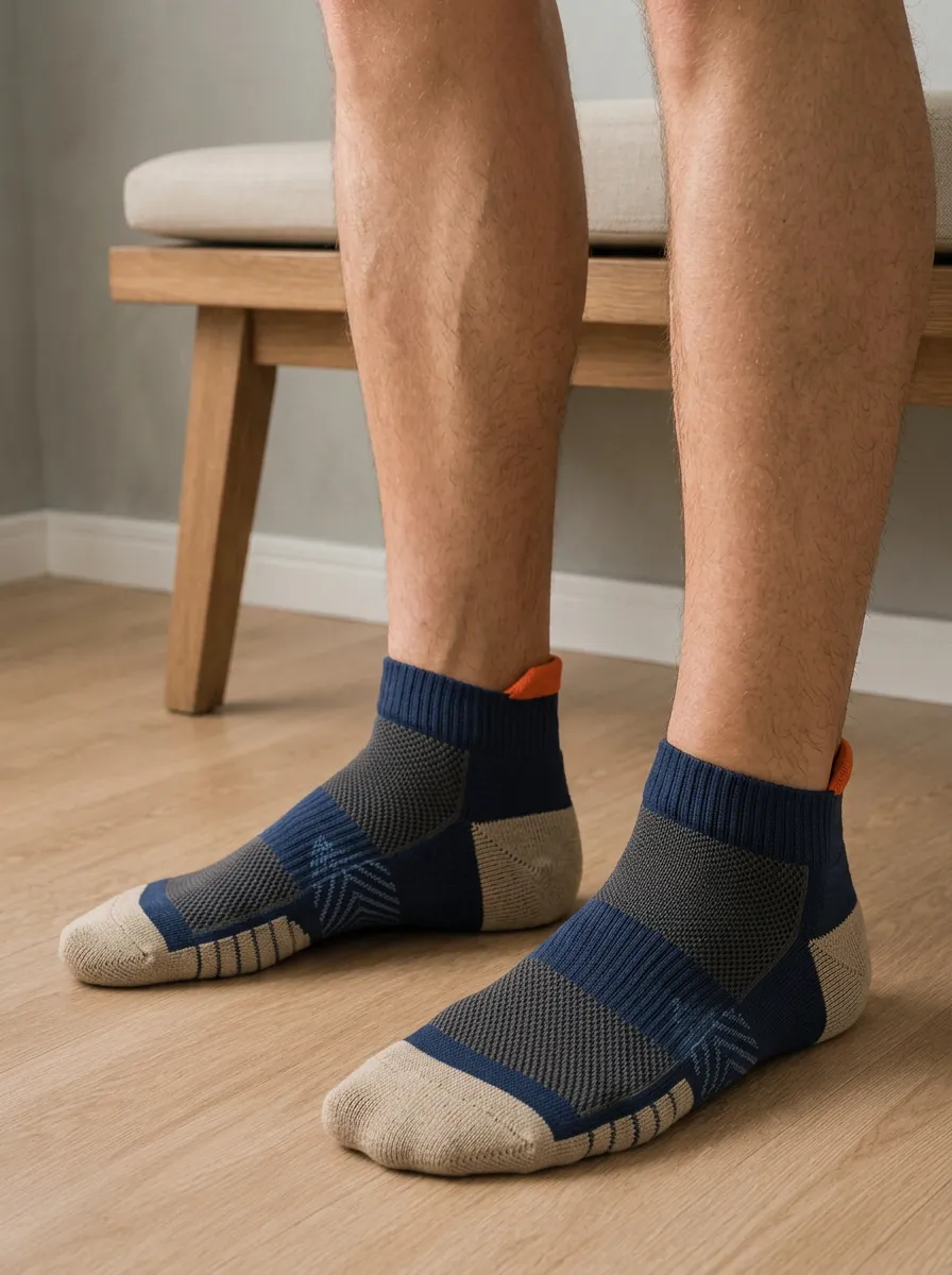 Men's Modern and Color-Blocked Ankle Abstract Pattern Socks