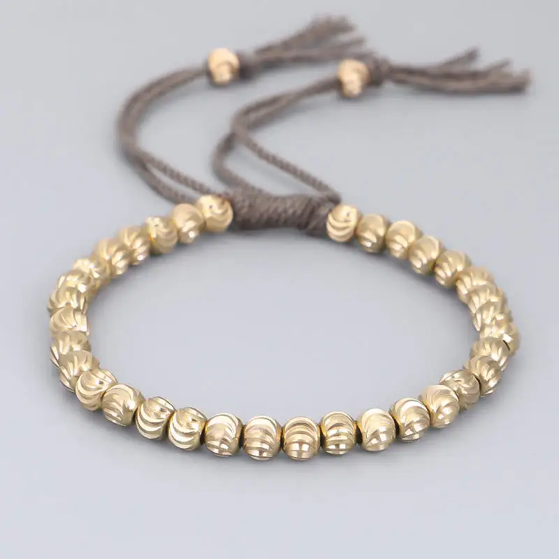 Handmade Copper Bead String Bracelet
