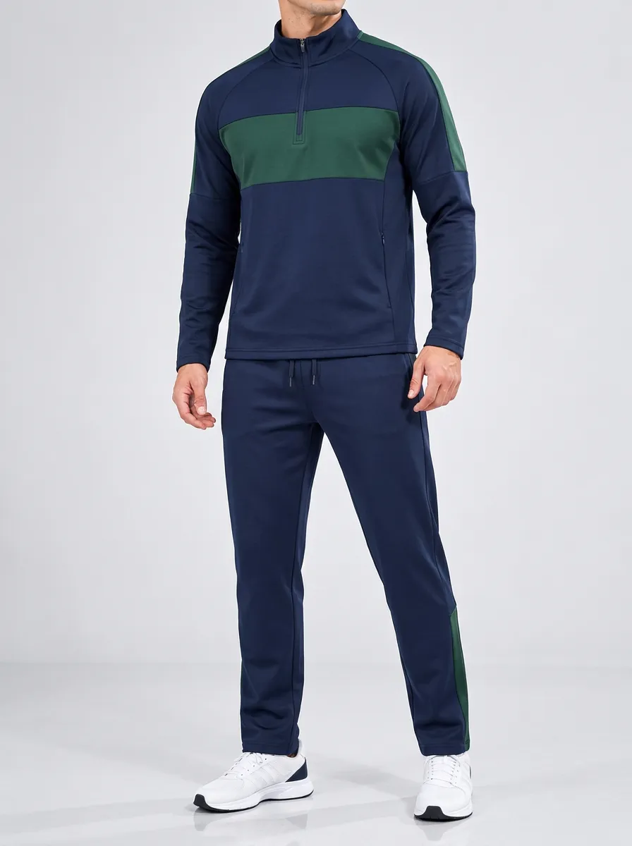 Men's Athletic Colorblock Matching Sports Set