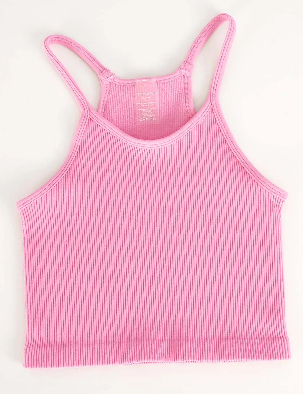 Casual Ribbed Scoop Neck Sleeveless Crop Cami Top
