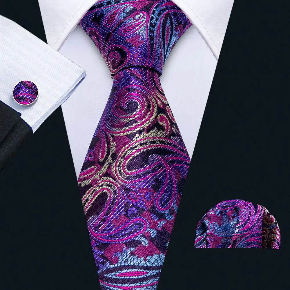 Tailored Paisley Silk Necktie Set