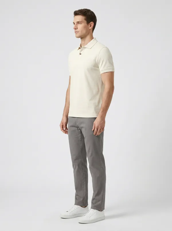 Modern Embroidered-Detail Men's Polo Shirt