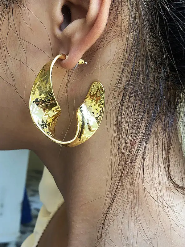 Elegant Hammered Drop Earrings
