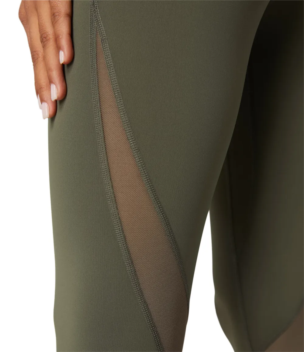 SpeedWave High Waisted Back Zip Pocket Contrast Mesh Quick Dry 7/8 Workout Leggings