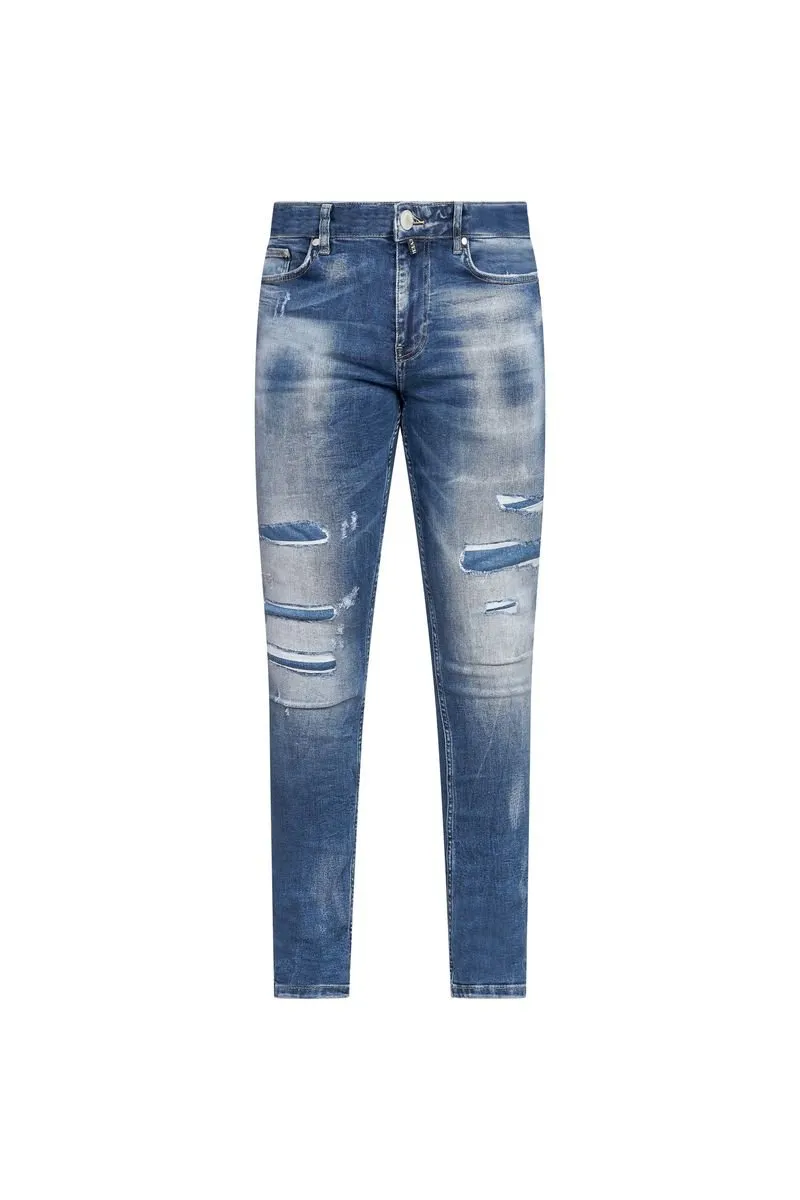 Urban Slim Fit Slim Tapered Distressed Jeans