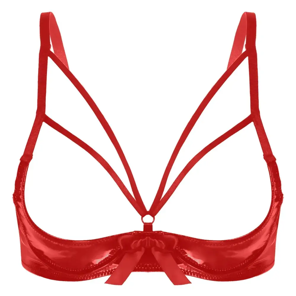 Open-Cup Bra with Bow Detail