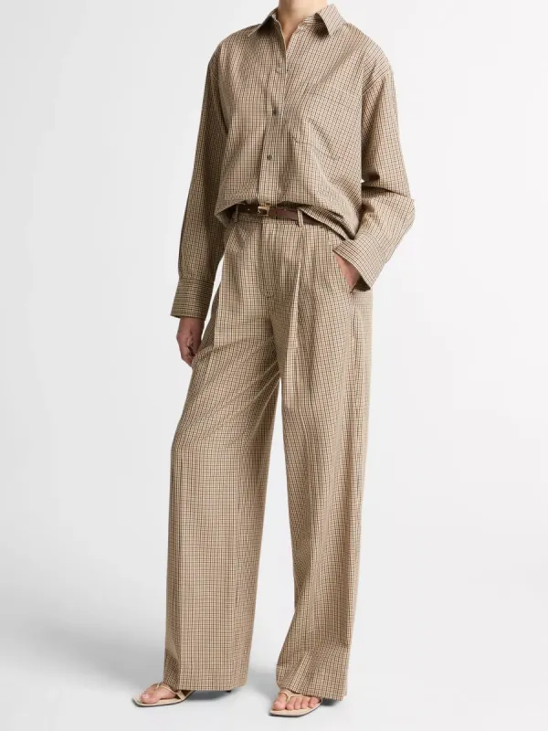 Check Wide-Leg Pants