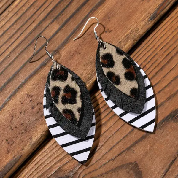 Pu Leather Drop Earrings