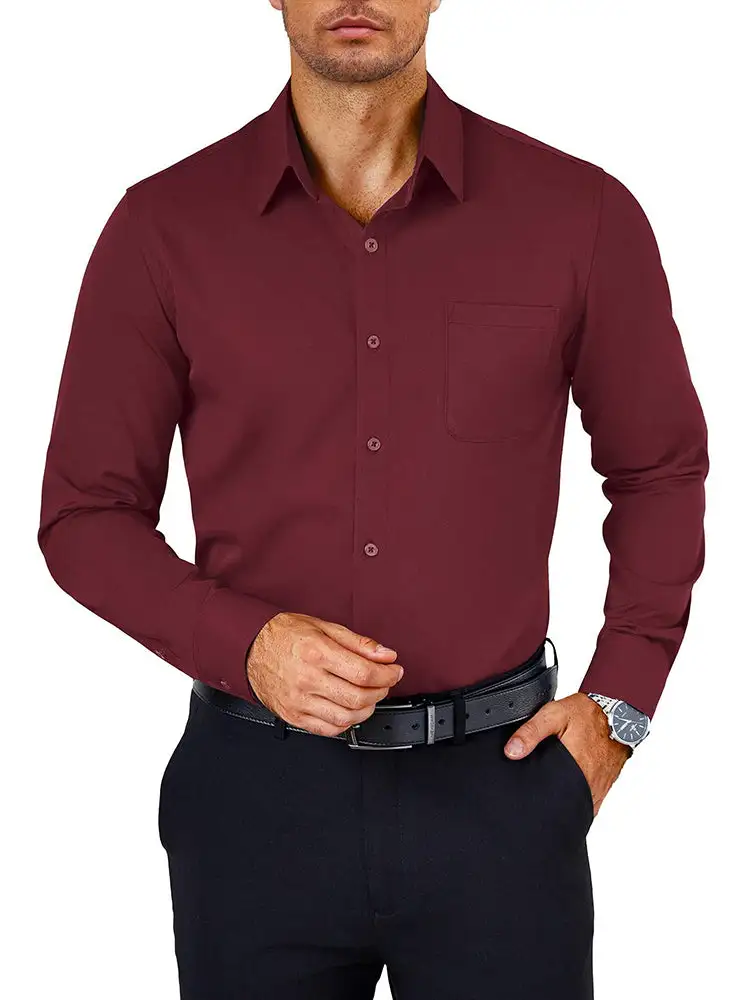 Henley Button Down Dress Shirt