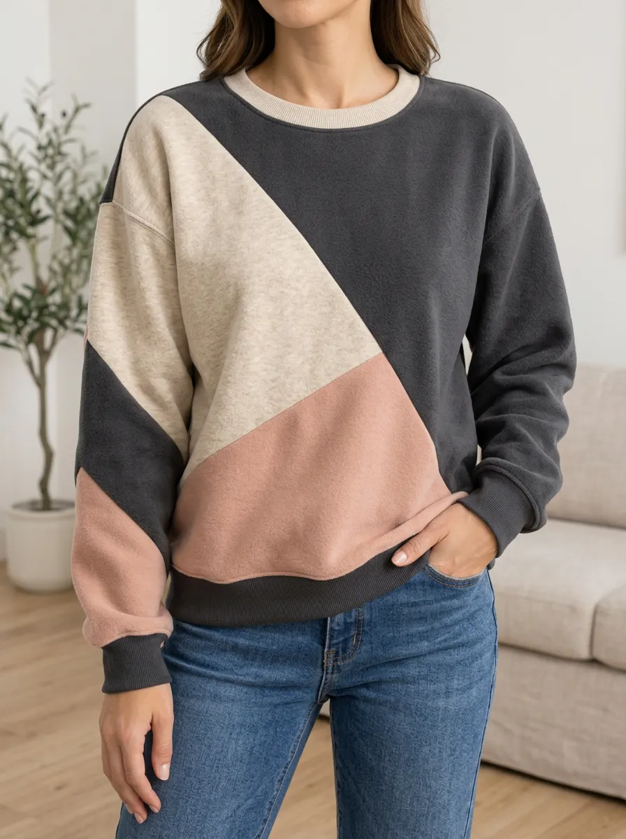 Women's Color-Block Crewneck Sweatshirt