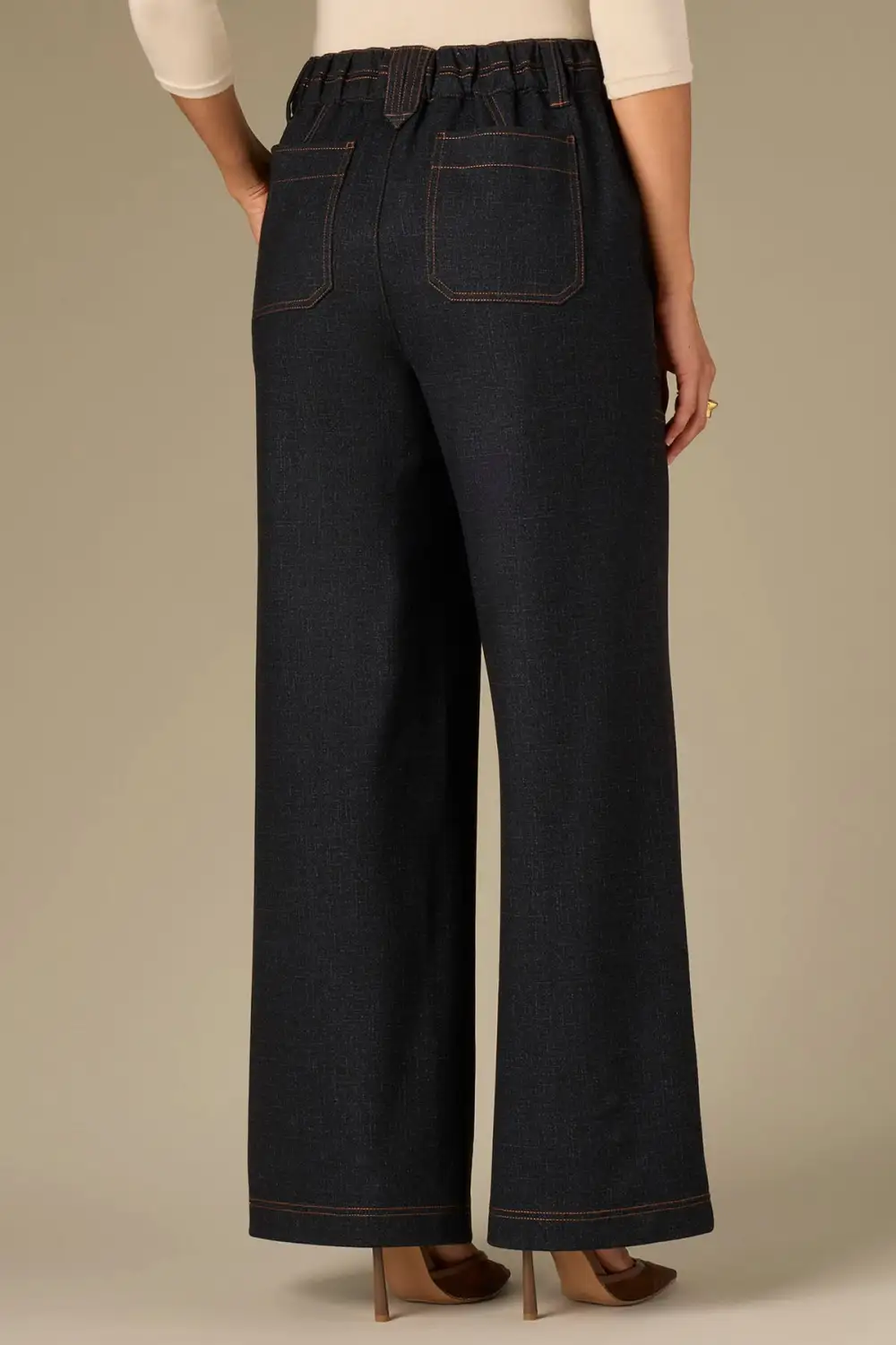 Wide Leg Glider Knit Pants Patch Pockets