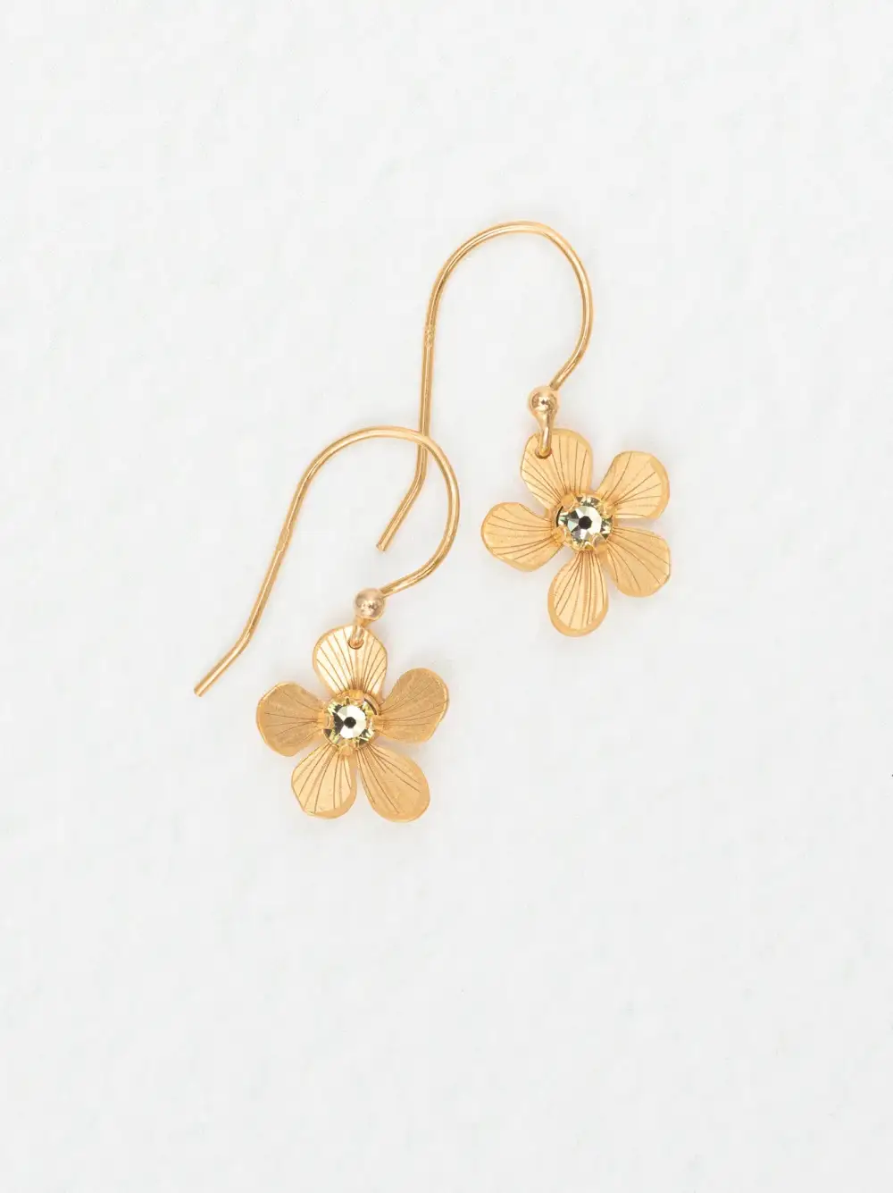 Sculpted Crystal Accent Drop Earrings