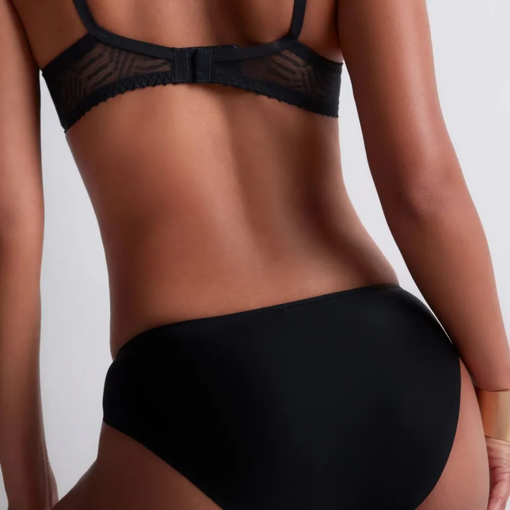 Women's Embroidery Mesh Microfiber Cotton Cutout Detail Bikini Panty