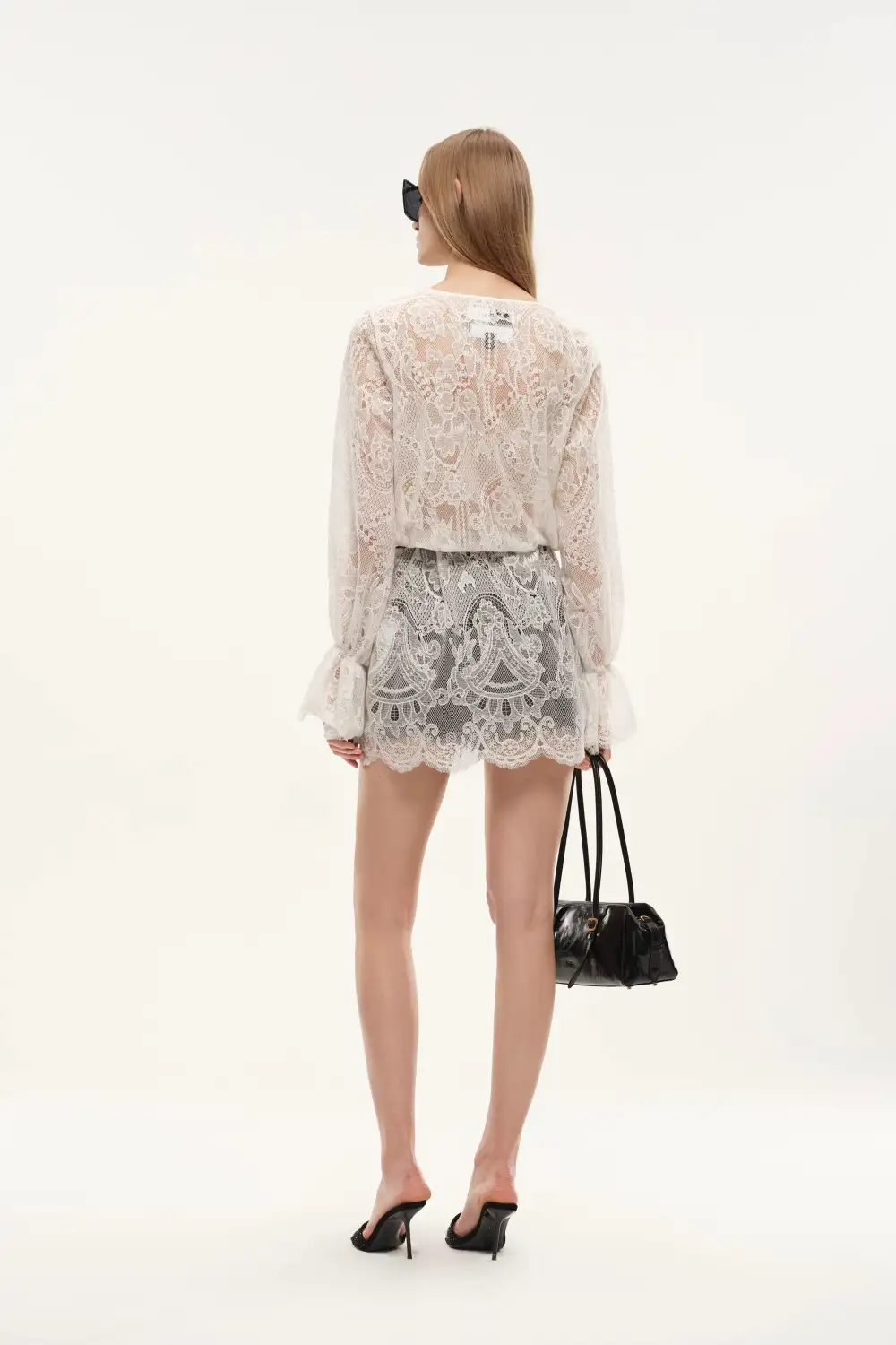 Tie Front Lace Mini Dress