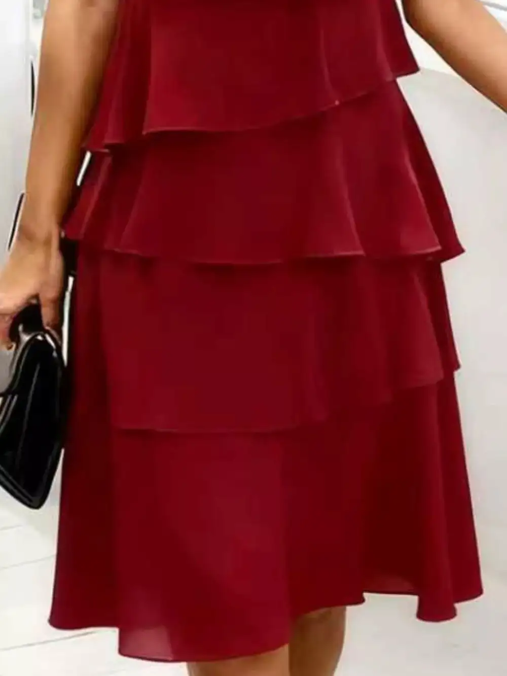 Layered Detail Ruffle Dress