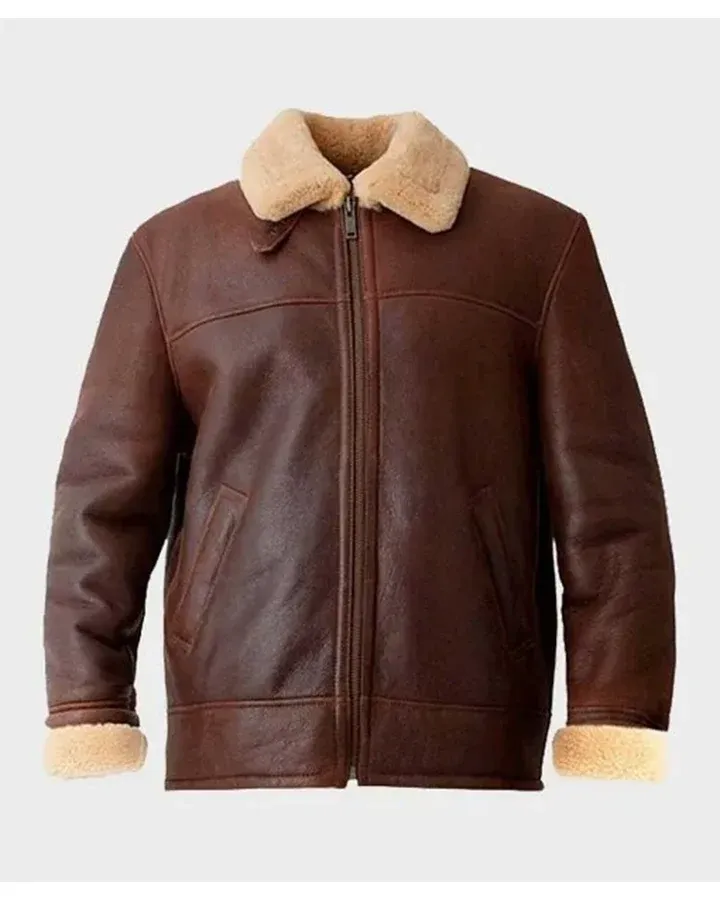 Modern Aviator Bomber Shearling Sheepskin Jacket