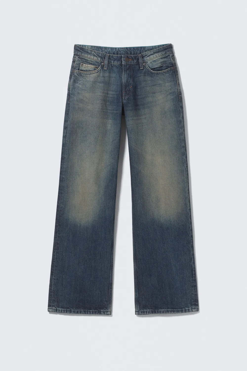 Pocketed Button Wide Leg Jeans