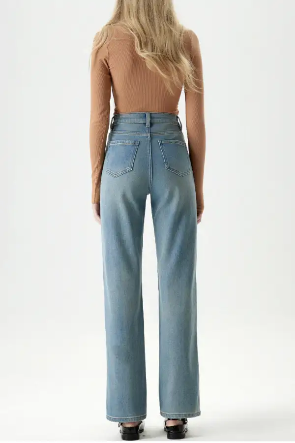 Straight-Leg Minimalist Denim Pants