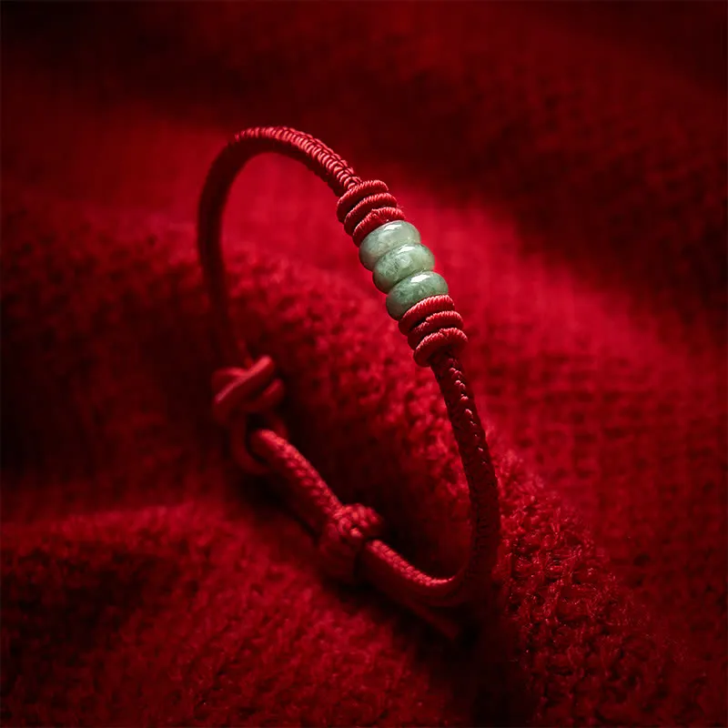 Handmade String Jade Braided Sliding Knot Bracelet