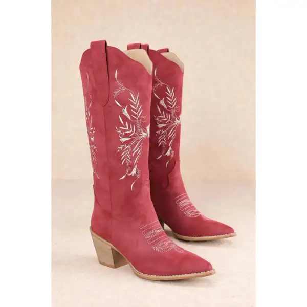 The Flora Suede Western Boots