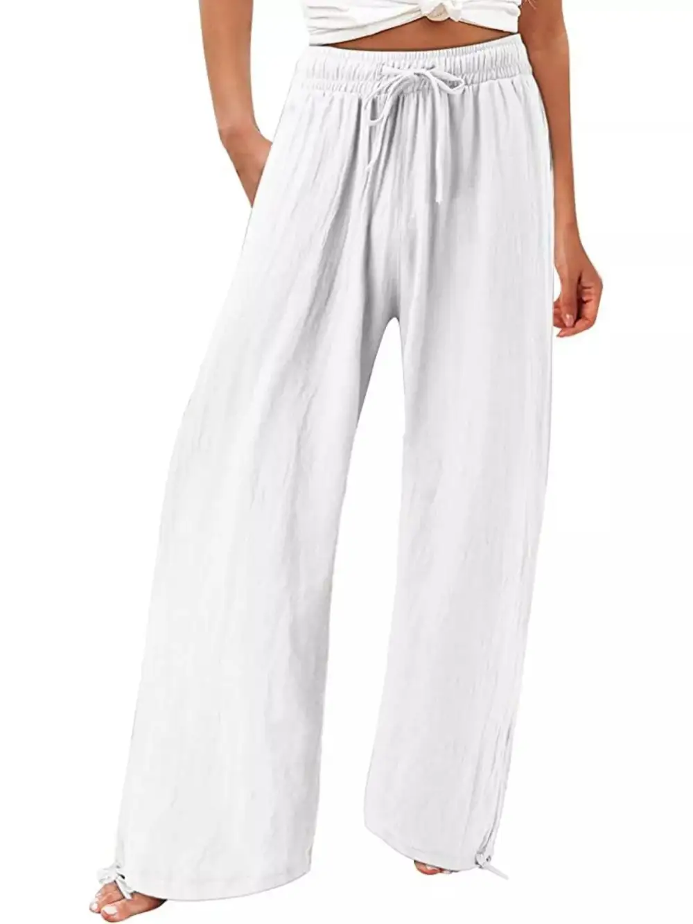 Full Size Wide Leg Pants with Drawstring Waist Plus Size