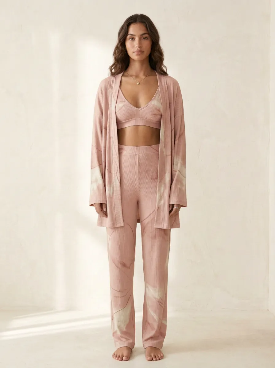 Tie Dye Strap Detail Lounge Set