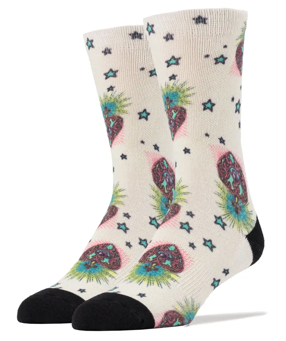 Refined Cotton Blend Eye Motif Crew Socks