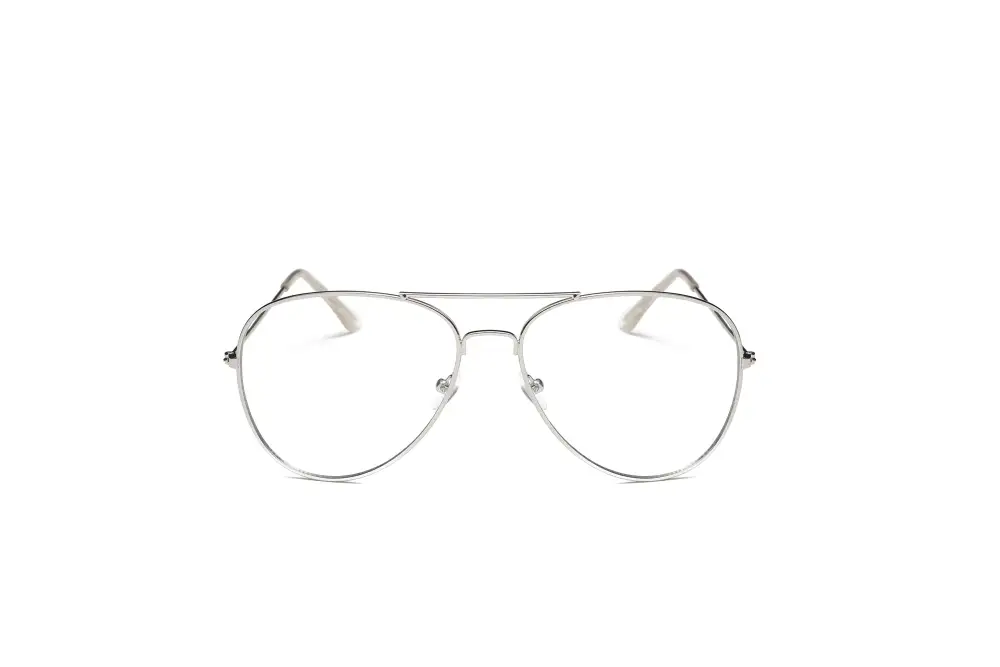 F Trendy Teardrop Aviator Clear Lens Sunglasses