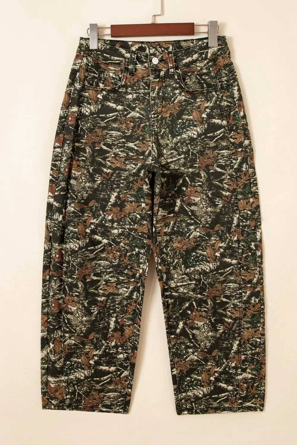 Women's Western Woodland Camouflage Straight Leg Shift Jeans