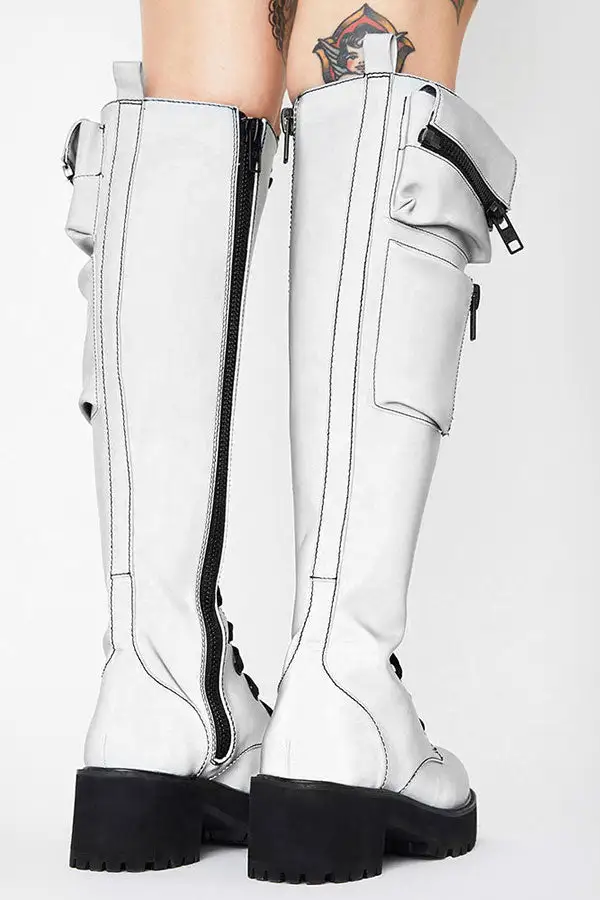 Round-Toe Lace-Up Boots