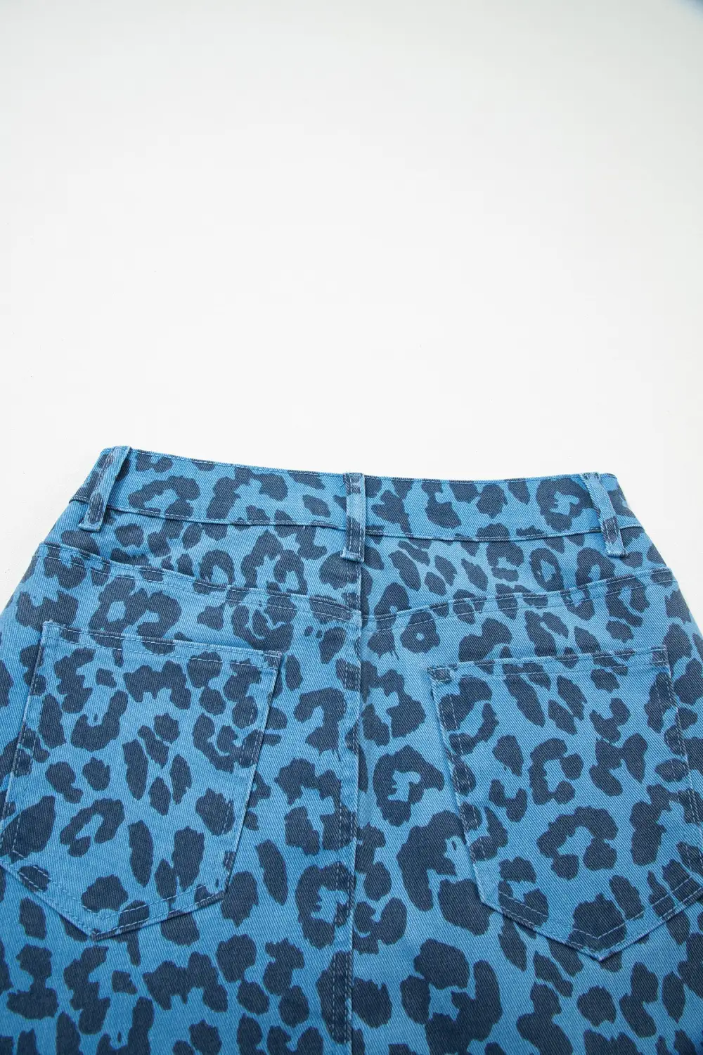 Tailored Denim Printed Skirt