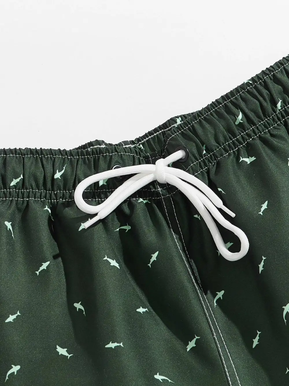 Men's Allover Shark Print Pocket Swim Trunks