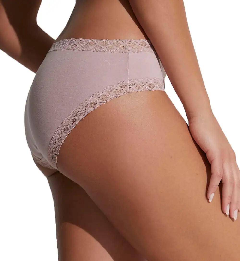 Classic Low-Rise Stretch-Lace Cotton Full-Coverage Brief Panty