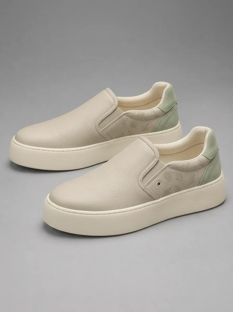 Men's Minimalist Leaf Pattern Skate Shoes