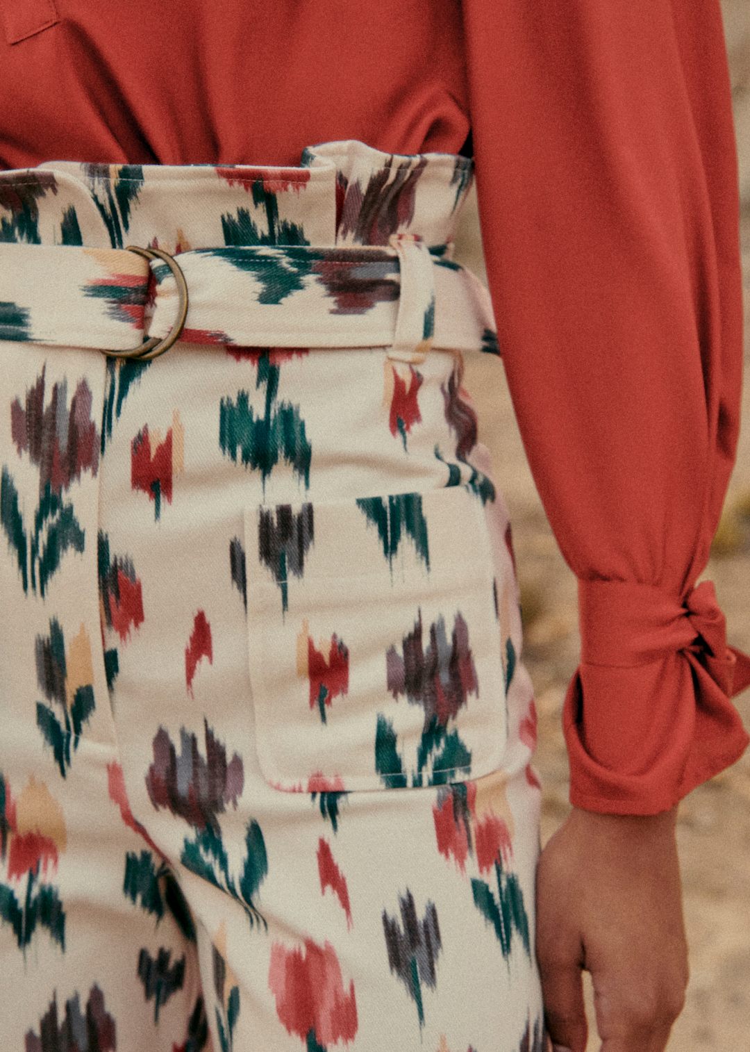 High Waist Ruffled Trousers