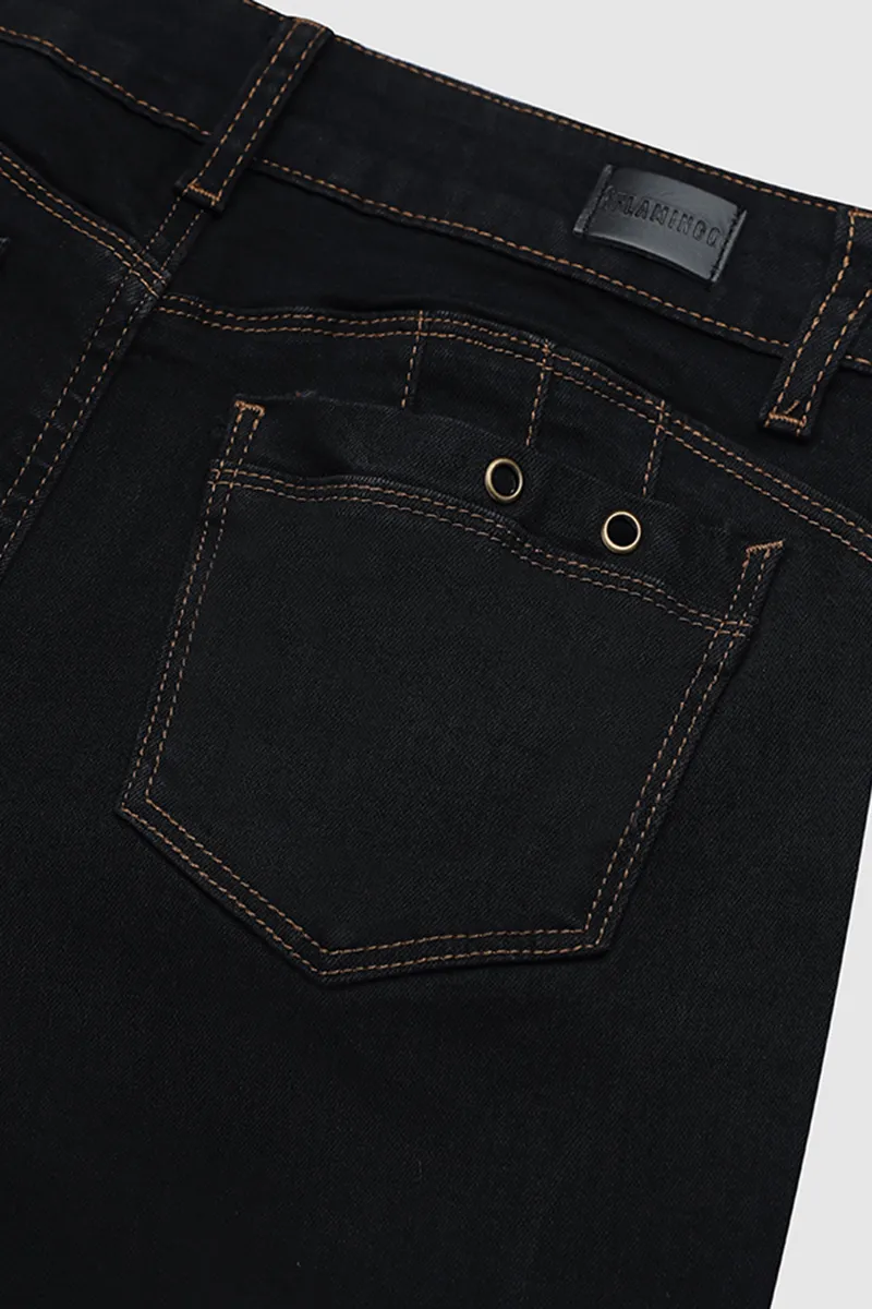 Zipper Mid Waist Capris Denim Bottom