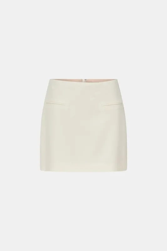 Cream Tailored Skirt