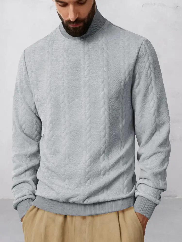 Waffle Knit Jacquard Ribbed Hoodie