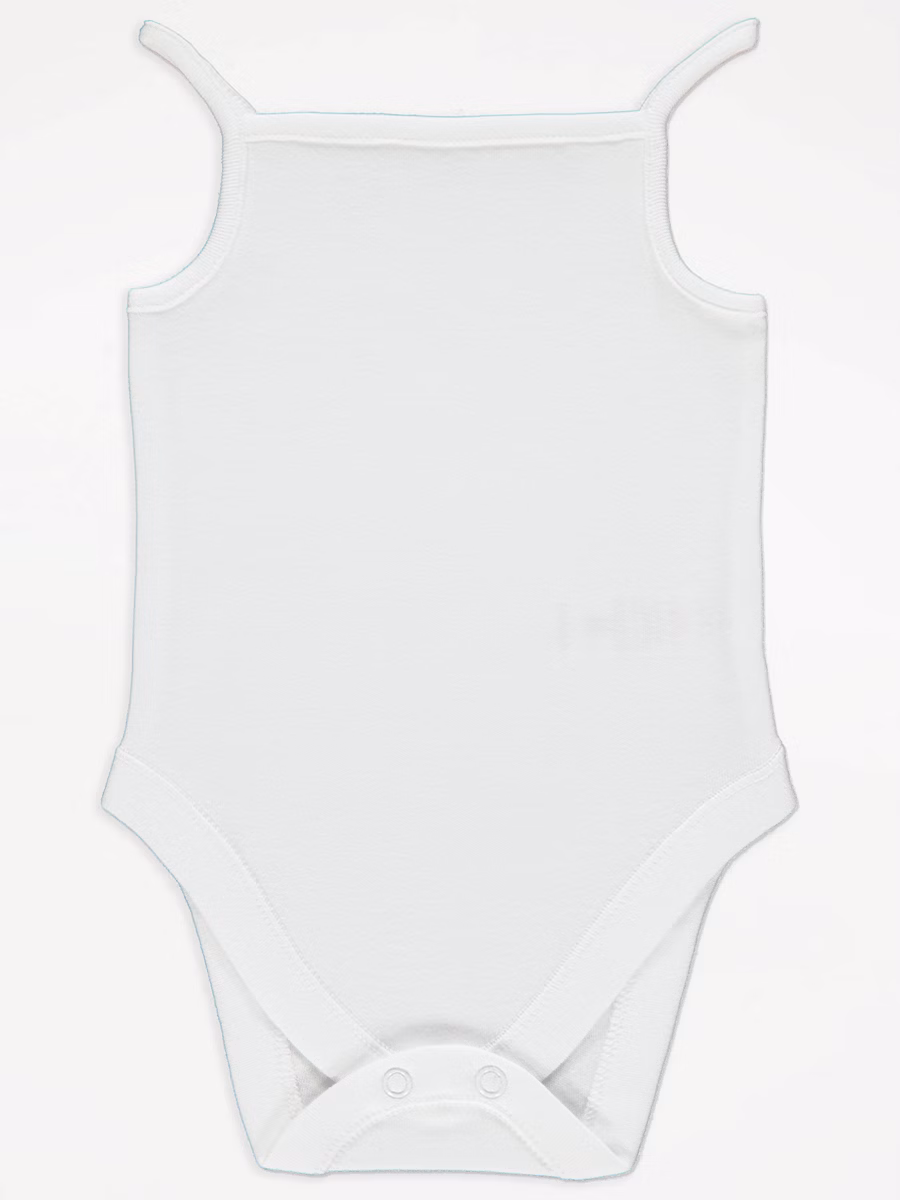 White Strappy Sleeveless Bodysuits 3 Pack detail 1